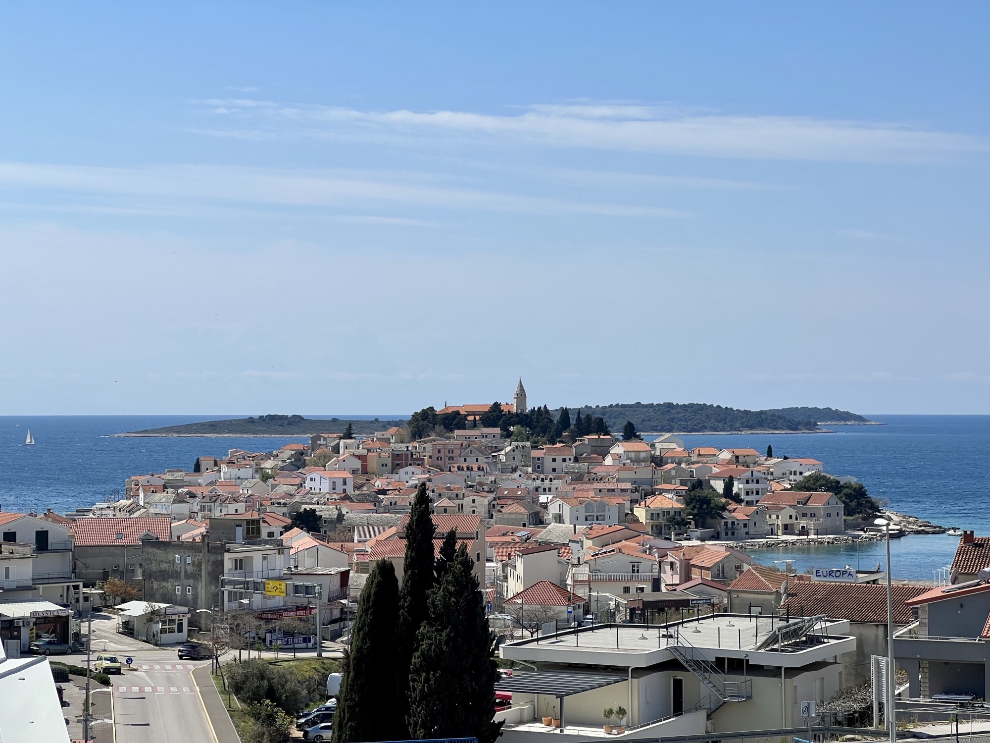 Sea view from the Laurus Penthouse terrace in Primošten